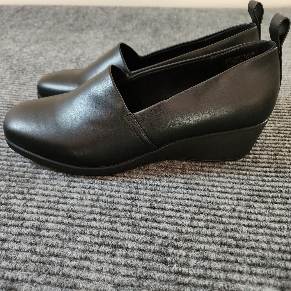 Aerosoles Women's 9W Black Comfortable Stretch Faux Leather Slip-On Wedge - Picture 7 of 11